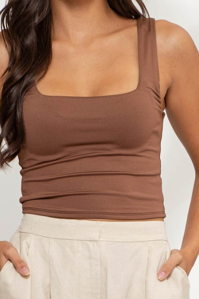 Reversible Cropped Square Neck Tank