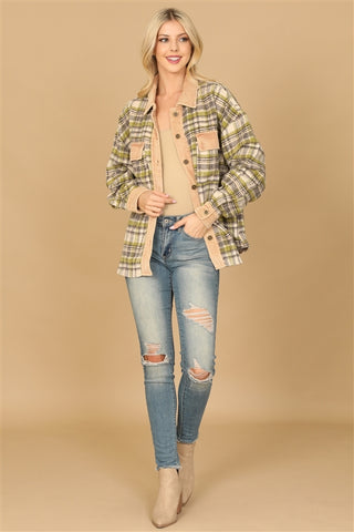 Taupe Olive Corduroy Shacket