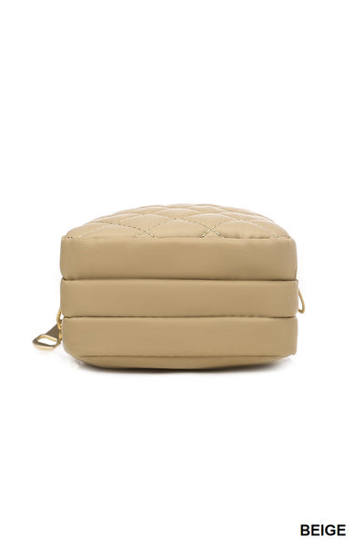 Quilted Crossbody Sling Back With Guitar Strap