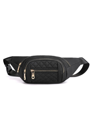 Quilted Multi Pocket Belt Bag