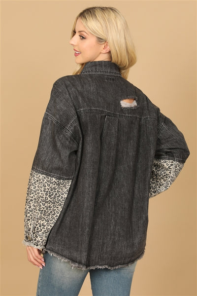 Washed Leopard Shacket