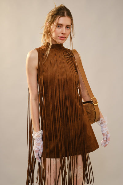 Wild West Fringe Dress Brown
