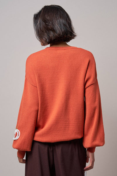 Urban Daizy - Pumpkin Patch Balloon Sleeve Sweater