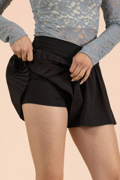VERY J - NP70970-Side Pleated Detail Activewear Shorts