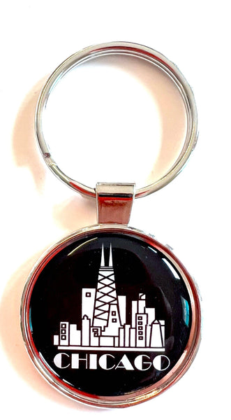Mary Ellis - Chicago Keychain Skyline Black | Chicago Souvenir Key Ring