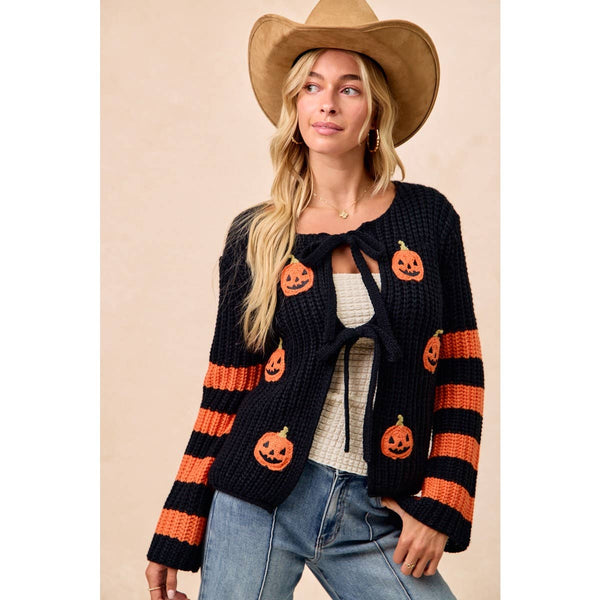 BiBi - HALLOWEEN THEME FRONT BOW TIED CARDIGAN