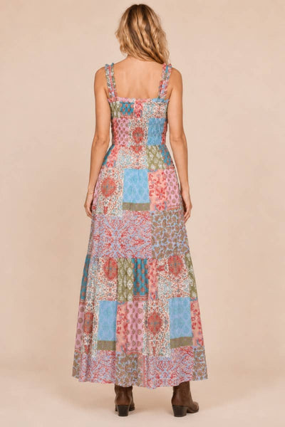 J.NNA - Smocked Top Patch-Work Maxi Dress