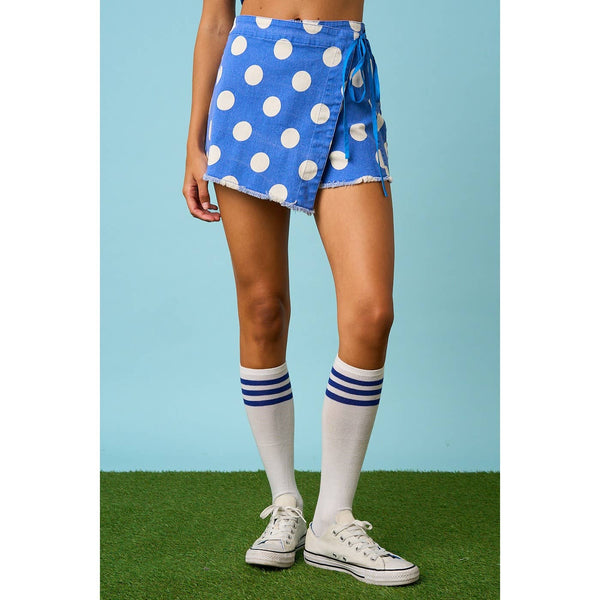 mittoshop - GAME DAY POLKA DOT OVERLAY WRAP FRONT MINI SKORT
