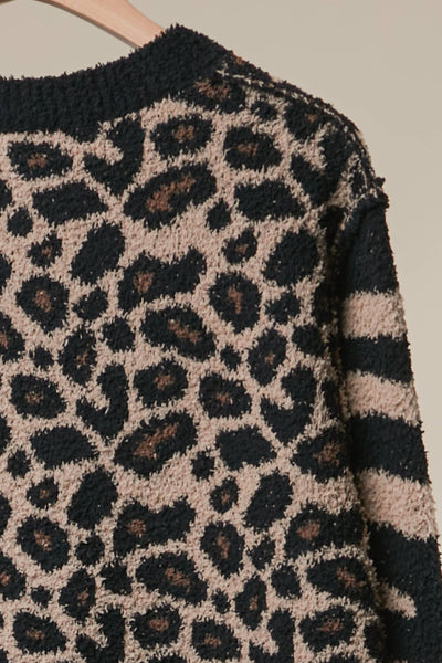 Mello. - Mixed Animal Print Knit Sweater