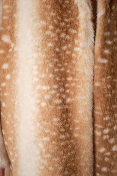 Blue B - 25046J Deer Print Faux Fur Coat