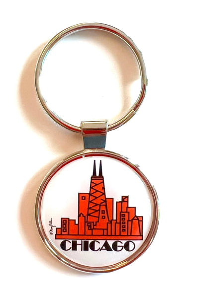 Mary Ellis - Chicago Keychain Skyline Red | Chicago Gift Key Ring