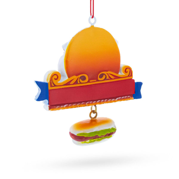 Chicago Skyline with Hot Dog Resin Christmas Ornament