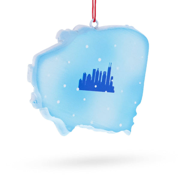 Chicago Train with Santa Resin Ornament