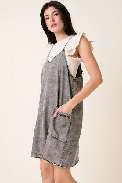 Acid Black Denim Dress