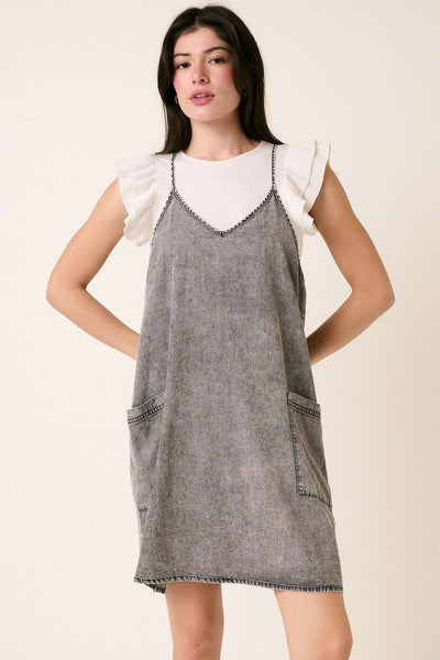Acid Black Denim Dress