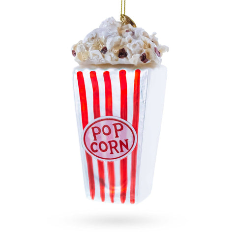Popcorn Bucket Glass Ornament