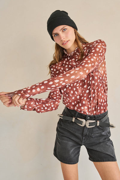 Spotted Season Mesh Top