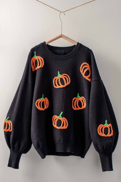 Urban Daizy - Pumpkin Patch Balloon Sleeve Sweater