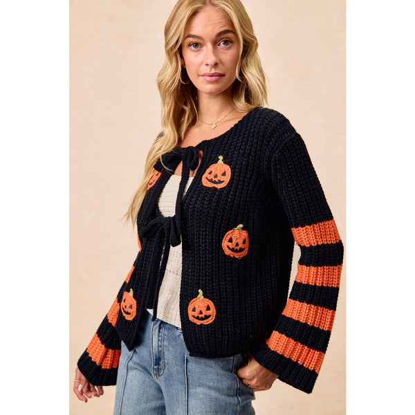 BiBi - HALLOWEEN THEME FRONT BOW TIED CARDIGAN