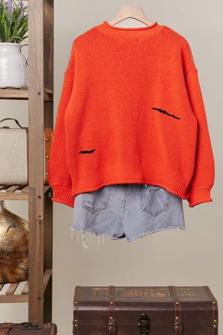 Orange Spooky Ghost Sweater
