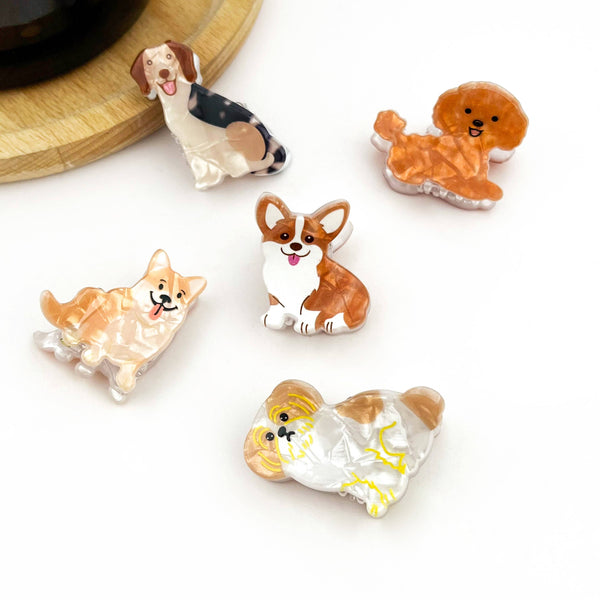 TheDivaSoap - Mini Dog Series Hair Claw Clips, Cute Puppy Animal Hair Clip