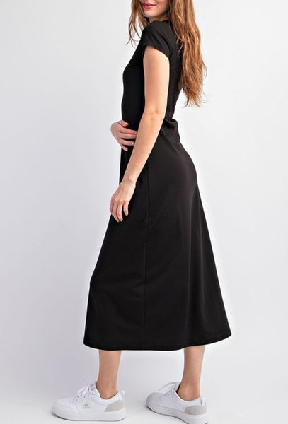 Basic Black T-Shirt Dress