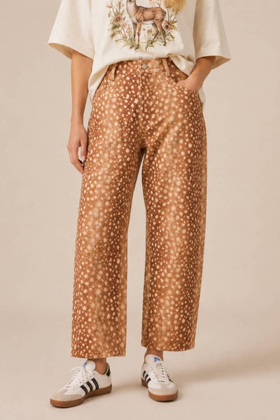 J.NNA - The Fawn Print Barrel Fit Pants