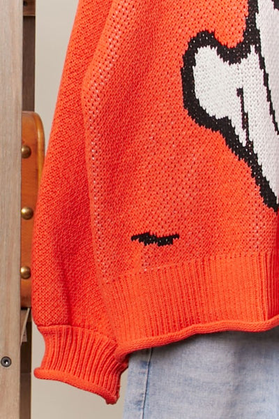 Orange Spooky Ghost Sweater