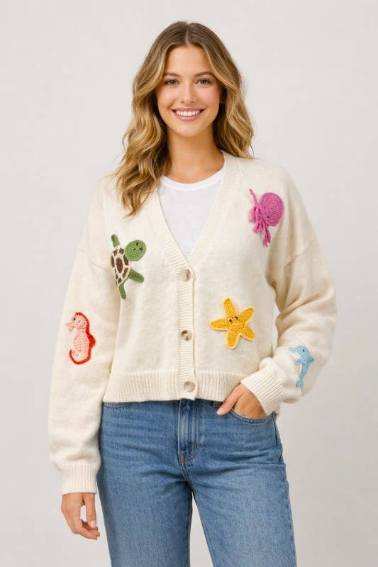 Dreamers by Debut - Nautical Button Up Cardigan