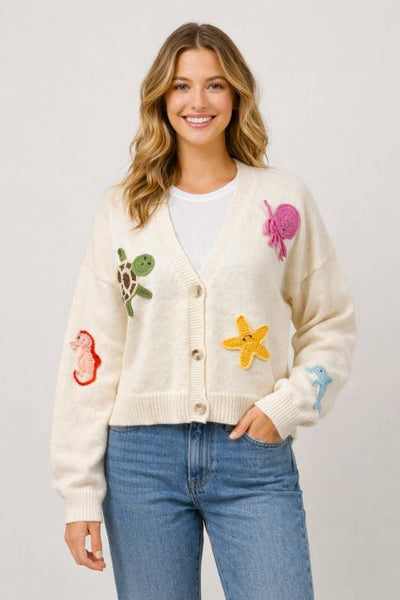 Dreamers by Debut - Nautical Button Up Cardigan