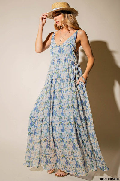 Chiffon Floral Printed Maxi Dress