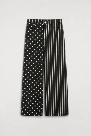 JADE BY JANE - MIX DOT & STRIPE WIDE LEG PANTS