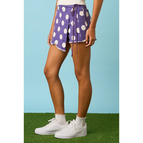 mittoshop - GAME DAY POLKA DOT OVERLAY WRAP FRONT MINI SKORT