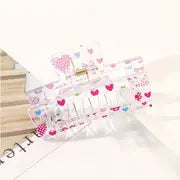 Valentine's Day Heart Printed Rectangle Hair Claw Clips