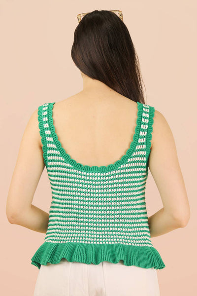 Sweet on Stripes Ruffle Knit Top