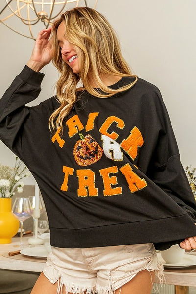 Trick Or Treat Sequin & Applique Sweatshirt