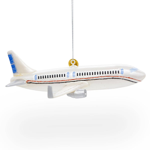 Passenger Jet Airplane Glass Ornament