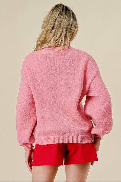 Pink Sequin Gingerbread Sweater