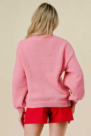 Pink Sequin Gingerbread Sweater