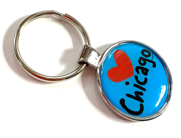 Mary Ellis - Chicago Heart Keychain | Chicago Key Ring Souvenir Gift