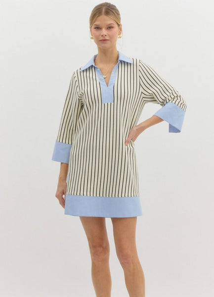 Pretty & Preppy Striped Collared Dress