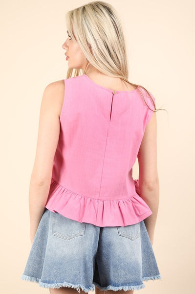 Side Tie Ruffled Top