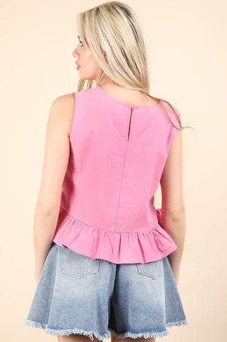 Side Tie Ruffled Top
