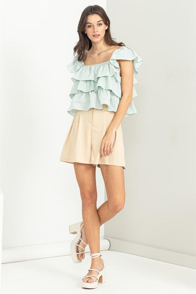 Lovely Times Tiered Ruffle Top