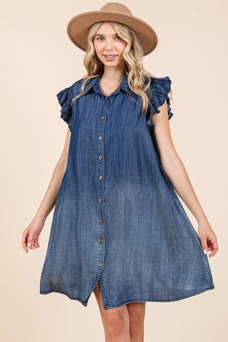 Washed Chambray Dress