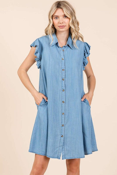 Washed Chambray Dress