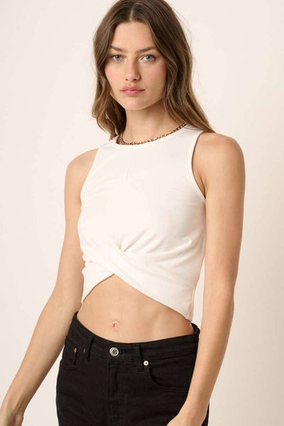 mittoshop - T10426 - TWIST FRONT SLEEVELESS CROP TOP