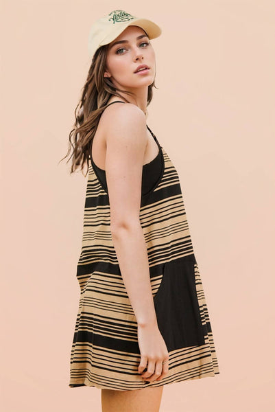 Easy Does It Striped Romper Dress