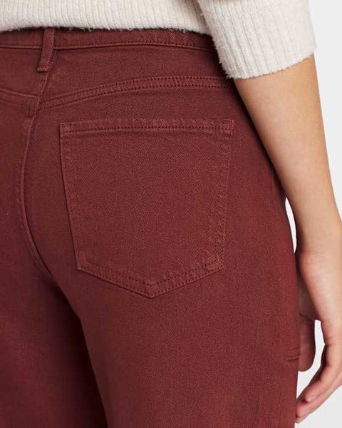 Just Black Dark Burgundy Patch Pocket Wide Leg Denim