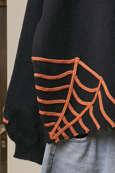Mello. - Halloween Spider Web and Spider Sweater